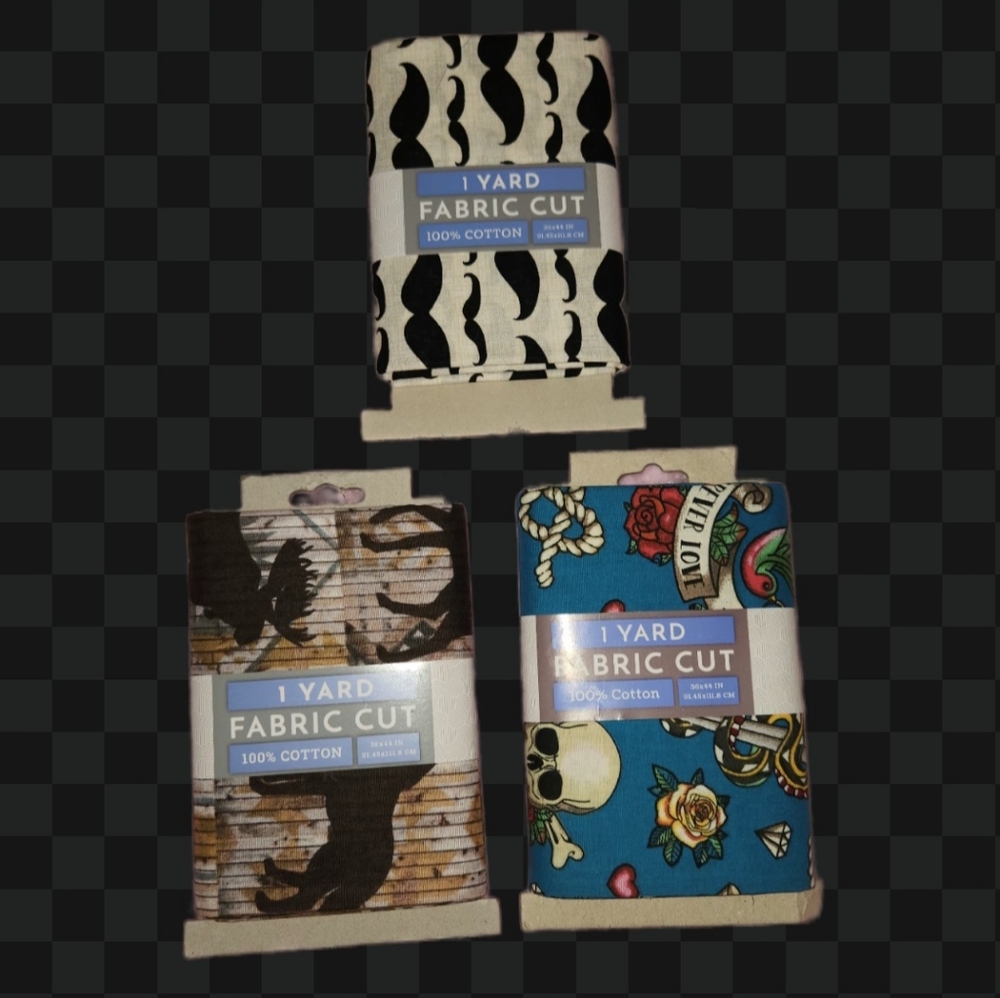 Colorful Cotton Fabric Bundle.            1 Set Of 3.